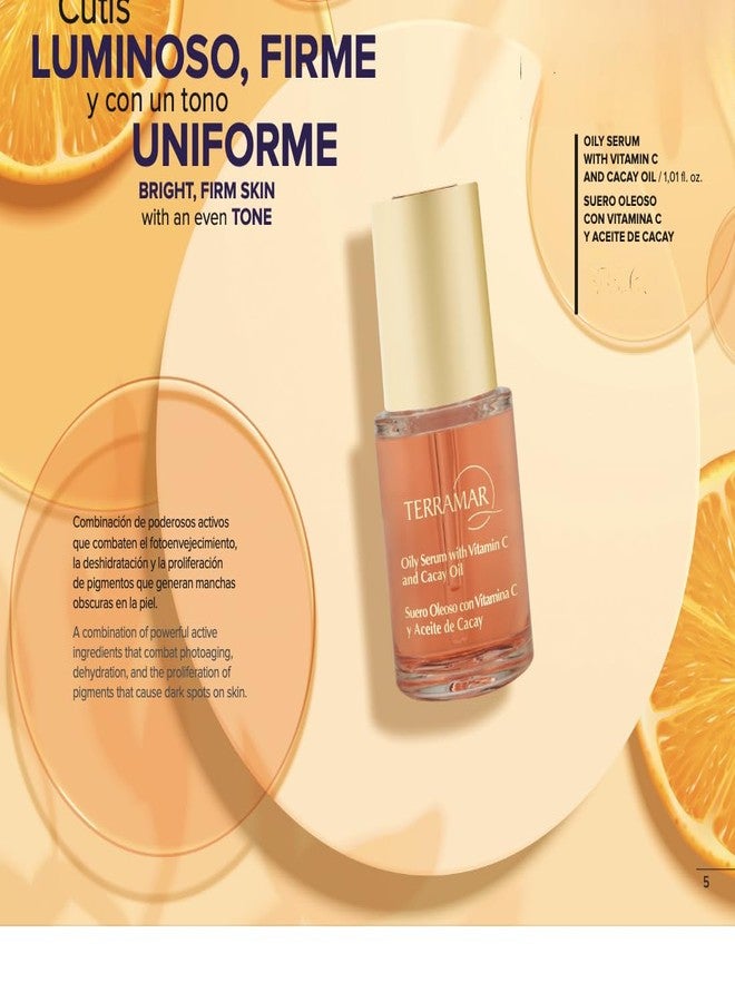 Terramar - Oil Serum with Vitamin C and Cacay Oil 1.01 fl. Oz - Anti-Aging Hydrating Formula for Dark Spots and Photoaging – Improves Skin Tone and Reduces Pigmentation - Image 2